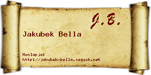 Jakubek Bella névjegykártya
